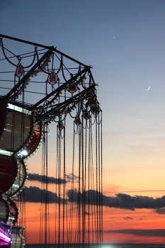 sunset at Luna Park / Detail of a carousel at sunset at the Luna Park