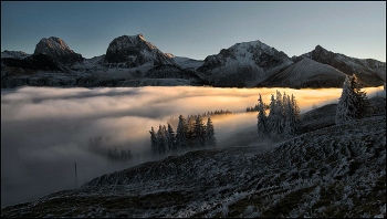 Sonnenuntergang. / Alpen