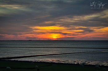 Der Himmel brennt / Sonnenuntergang an der Nordsee