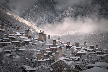 Mestia Towers After Snowfall / ***