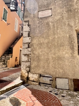 All Roads Lead to Rome / Via Julia, ancient Roman road in a French town leading to Italy