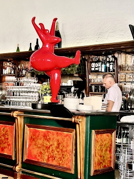 Women’s power / Interior of a cafe in Nice, France