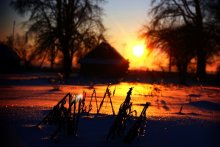 Abend Sonnenuntergang im Dorf / ***