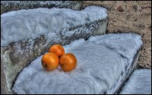 Orangen auf den Stufen des / ***