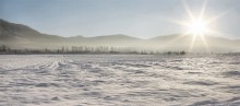 schneebedeckten Feld in Kasachstan / ________
