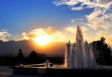 Sonnenuntergang in Aschgabat - Tramonto ad Aschgabat / Ashgabat, Turkmenistan