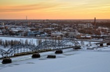 Riga Sonnenuntergang / Ziemas saulrieta Rīgā, 2011