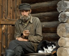 Village Porträt mit einer Katze Stepan / ***