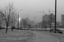 Frosty Morgen auf einer Baustelle / ***