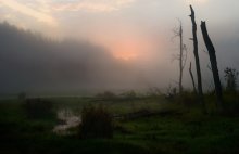 Misty Sonnenuntergang auf dem ausgedörrten Schwarz Porz / 04 09 12