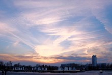 Sonnenuntergang über dem Berg Poklonnaya / ***