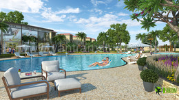 3D-Rendering Ausserhalb des Ortes Pool / ***
