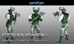 3D-Modellierung Greenmano Krieger Charakter / ***