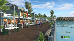 3D-Rendering von der Außengestaltung des Restaurants / ***