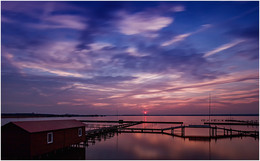 Sonnenuntergang 1 / Sunset am Dümmer, Norddeutschland