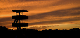 NATURBAD / Das Naturbad Olfen im Sonnenuntergang. Ja, solche Farben kann nur die Natur,