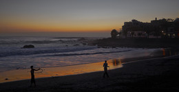 LA GOMERA / Abendstimmung am Strand von VALLE GRAN REY auf der Insel LA GOMERA / Spanien.