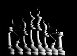 Schach / Offiziersreihe der Schachfiguren