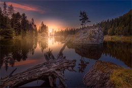 Bergsee / Abends am Dieslingsee auf der Turracher Höhe.