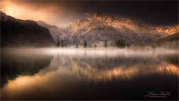 Almsee / Morgens bei Sonnenaufgang am Almsee