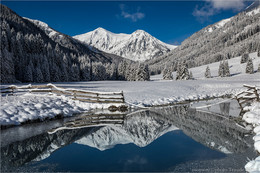 *Landschaftsbild in blau weiß* / Der Erste Schnee in den Alpen
