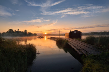 Dämmerung auf dem See / ***