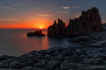 Sunrise at the rocks of Arbatax - Sardinia / Arbatax is located on a peninsula (Cape Bellavista), in the middle of the east coast of Sardinia, near the pond of Tortolì.