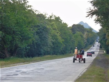 Cuban Way / Between Holguin, on route to the seaside town Guardalavaca, is this road where all who use it, use it with respect to others on the same path...