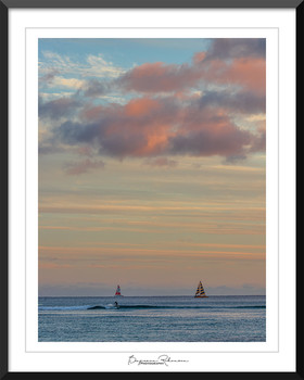 End of the Day - Oahu / Last ride of the day for a surfer near Honolulu