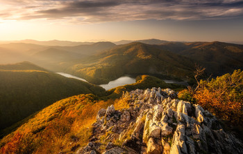 Autumn sunset / Sunset in Slovakia hills with High Tatras in the background. :)