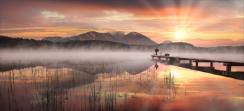 Der Fotograf am Turnersee / Morgens an einen kleinen See in Kärnten.