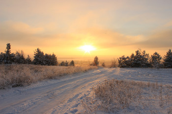 Frostiger Sonnenuntergang / ***